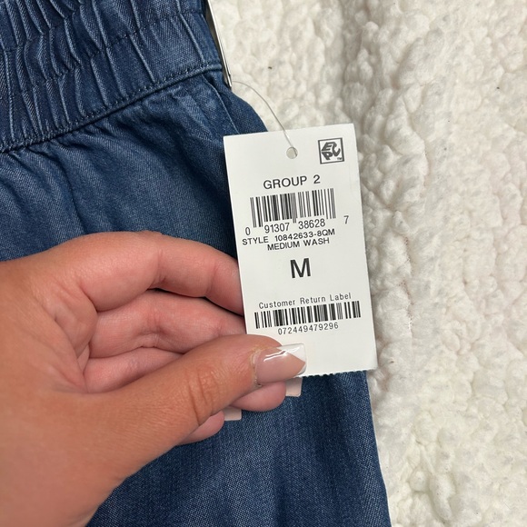 Bar III Chambray Pull on Jogger Pants in Medium Wash Size M - Picture 5 of 8
